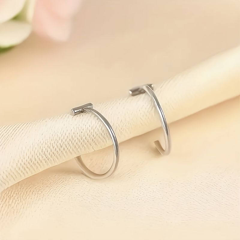 2pcs Minimalist Punk Style Non-Piercing Lip Rings, Unisex